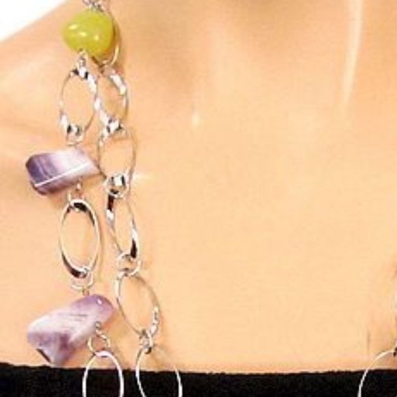 Women's Amethyst and Citrine Necklace - Picture 3 of 4